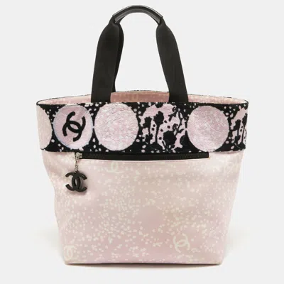 Pre-owned Chanel Pink/ Terry Cloth Canvas Tote