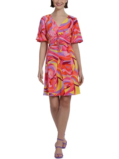 Donna Morgan Womens Printed Short Fit & Flare Dress In Multi