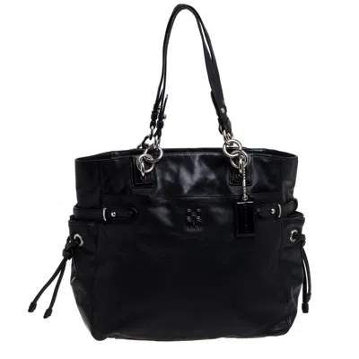 Coach Leather Colette Shopper Tote In Black