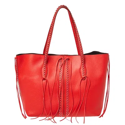 Tod's Leather Anj Rings Shopper Tote In Red