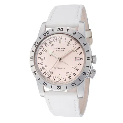 Glycine Women's 36mm Leather Watch Gl0488 In White