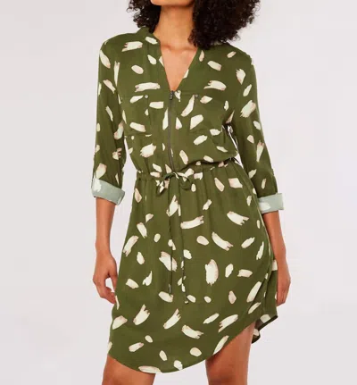 Apricot Brush It Off Dress In Olive Green