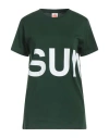Sundek Woman T-shirt Green Size L Cotton