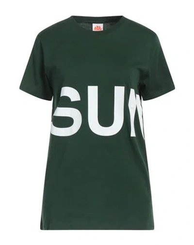 Sundek Woman T-shirt Green Size L Cotton