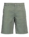 Brooksfield Man Shorts & Bermuda Shorts Sage Green Size 40 Cotton, Elastane