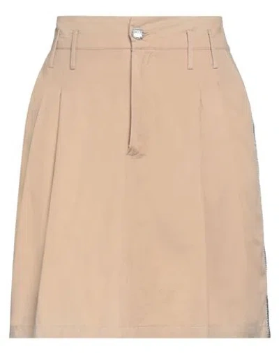 Emma & Gaia Woman Mini Skirt Beige Size 8 Cotton