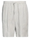 Emporio Armani Man Shorts & Bermuda Shorts Light Grey Size 40 Linen