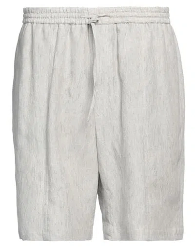 Emporio Armani Man Shorts & Bermuda Shorts Light Grey Size 40 Linen