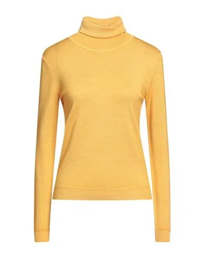 Aspesi Woman Turtleneck Ocher Size 8 Wool In Yellow
