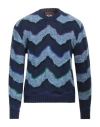 Missoni Man Sweater Navy Blue Size 40 Wool, Polyamide