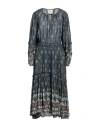 Isabel Marant Étoile Marant Étoile Woman Midi Dress Slate Blue Size 4 Cotton, Metallic Polyester