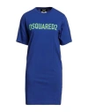 Dsquared2 Woman Mini Dress Blue Size Xs Cotton