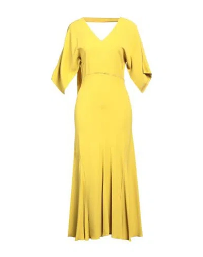 Victoria Beckham Woman Maxi Dress Ocher Size 6 Viscose, Acrylic, Elastane In Yellow