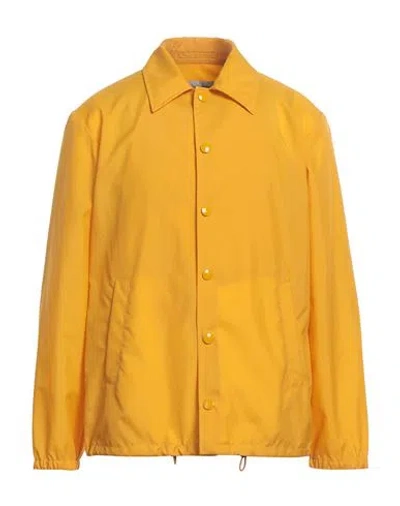 Dries Van Noten Man Jacket Ocher Size L Polyamide In Yellow