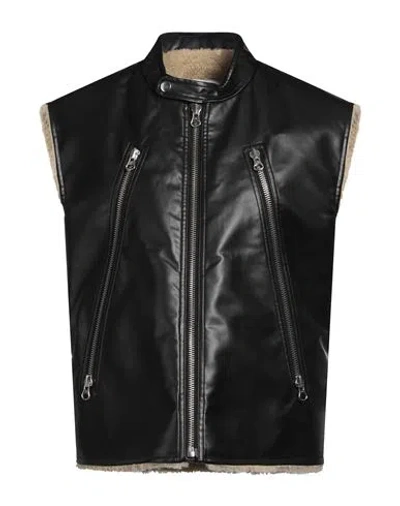 Mm6 Maison Margiela Woman Jacket Black Size 10 Polyester, Polyurethane