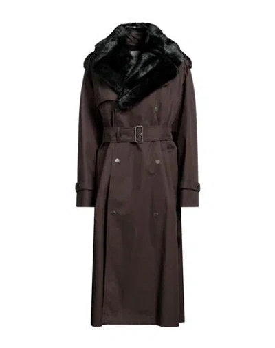 Burberry Woman Coat Dark Green Size 0 Cotton, Modacrylic, Polyester