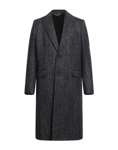 Dolce & Gabbana Man Coat Lead Size 38 Wool, Alpaca Wool, Polyamide In Grey