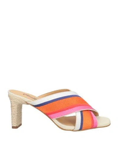 Diane Von Furstenberg X Castañer Woman Sandals Orange Size 7 Textile Fibers