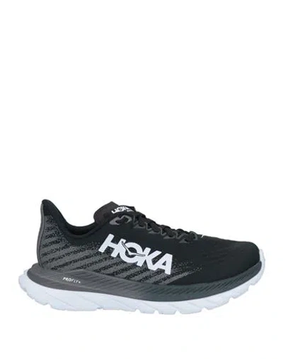 Hoka One One Woman Sneakers Black Size 7.5 Leather, Textile Fibers