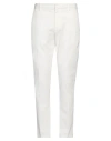 Dondup Man Pants White Size 36 Cotton, Lyocell, Elastane In Off White