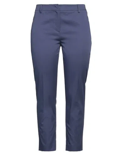 Weekend Max Mara Woman Pants Navy Blue Size 14 Cotton, Elastane In Navy Blue