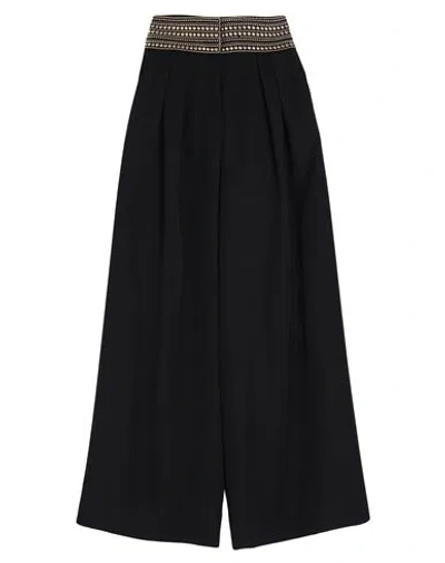 Balmain Woman Pants Black Size 4 Wool, Aluminum