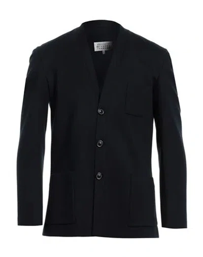 Maison Margiela Man Blazer Midnight Blue Size 36 Wool, Acrylic In Blue