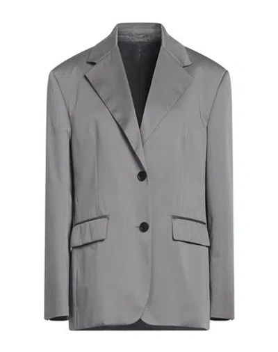 Prada Woman Blazer Grey Size 4 Cotton