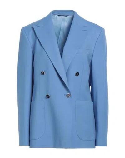 Dolce & Gabbana Man Blazer Pastel Blue Size 40 Wool, Elastane