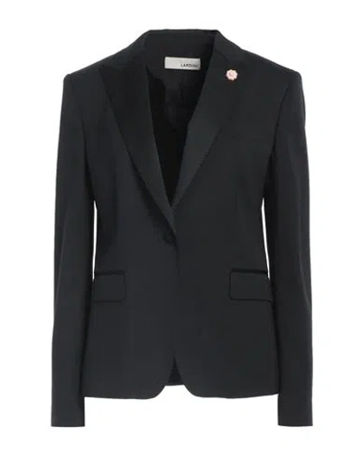 Lardini Woman Blazer Black Size 6 Polyester, Virgin Wool, Elastane