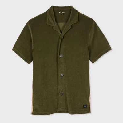 Paul Smith Khaki Towelling Lounge Shirt Green
