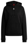 Hugo Boss Cotton-terry Hoodie With Stacked Logo And Kangaroo Pocket In Black