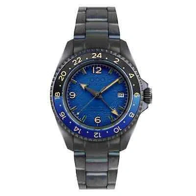 Pre-owned Out Of Order 001-24.bl Men's Automatic Blue Trecento Wristwatch In Grey/blue