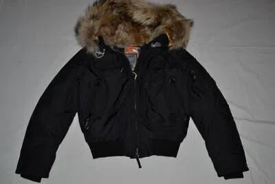 Pre-owned Parajumpers Authentic  Gobi Fur Hood Women Jacket Black All Sizes Brand In L