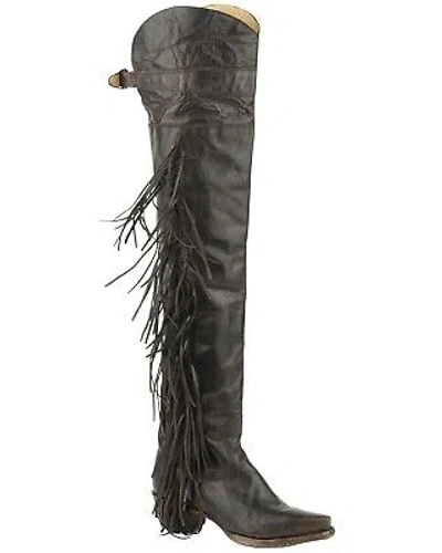 Pre-owned Stetson Women's Glam Over The Knee Boot - Snip Toe - 12-021-9105-1330 Br In Brown