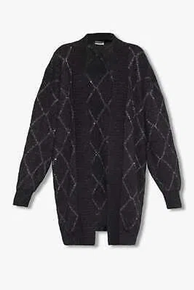 Pre-owned Saint Laurent Mohair Long Cardigan Xs In Black