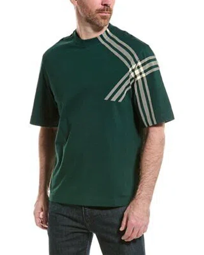 Pre-owned Burberry Check Sleeve T-shirt Men's In Green