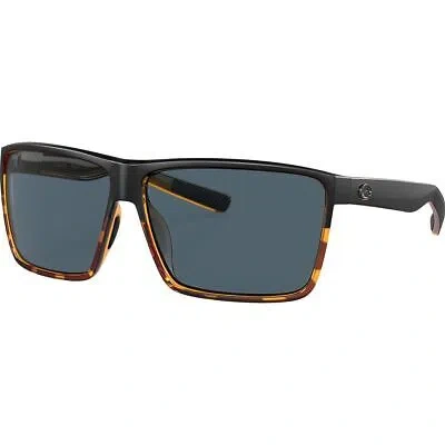 Pre-owned Costa Del Mar Costa Rincon 580p Polarized Sunglasses In Matte Black/shiny Tortoise Frame/gray
