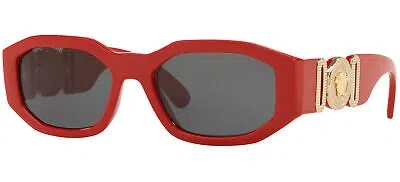 Pre-owned Versace The Clans Ve 4361 Red/grey 53/18/140 Unisex Sunglasses In Gray