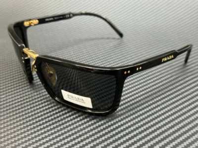 Pre-owned Prada Pr A11s 1ab5s0 Black Dark Grey Men's 62 Mm Sunglasses In Gray