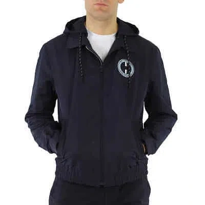Pre-owned Hugo Boss Men's Dark Blue Carsen Logo Embroidered Jacket