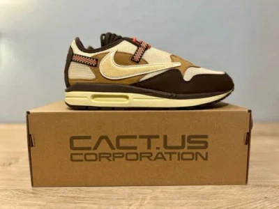 Pre-owned Nike Air Max 1 Travis Scott Cactus Jack Baroque Brown Size 10.5m/12w