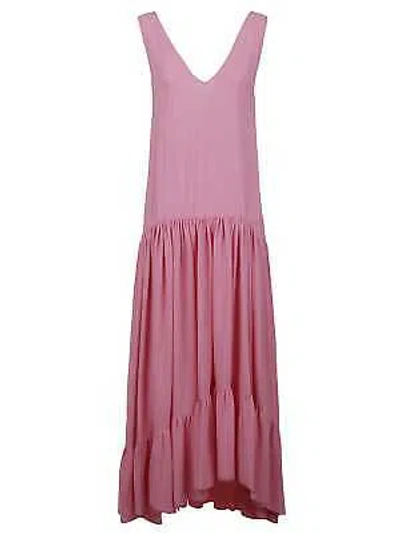 Pre-owned Jucca V-neck Sleeveless Asymmetric Dress In Pink