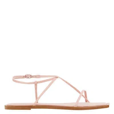 Pre-owned Studio Amelia Ladies Rose Filament Strappy Leather Flat Sandals In Pink