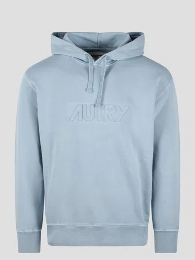 Autry Cotton Hooded Sweatshirt In Blue