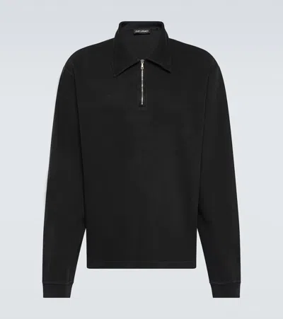 Our Legacy Half-zip Cotton Sweatshirt In Black