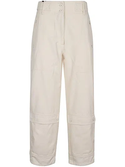 Weekend Max Mara Relaxed Fit Wide Leg Trousers In White