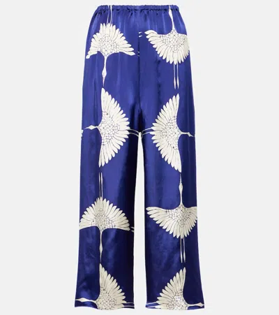 Khaite Weite Hose Mindy Aus Twill In Blau