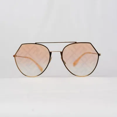 Pre-owned Fendi Pink Gradient Ff 0194/s Geometric Sunglasses