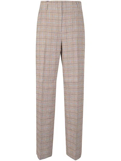 Weekend Max Mara Checked Palazzo Trousers In Multi